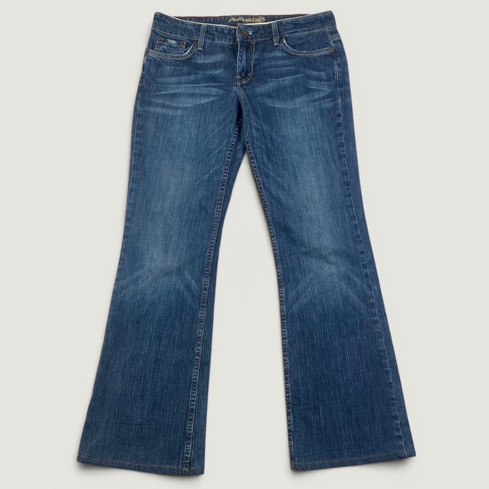 American Eagle Hipster Y2K Bootcut Jeans Women's 10 Reg Blue Denim Stretch